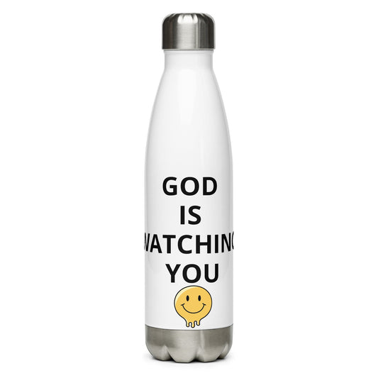 God is watching you Stainless steel water bottle - Stop and Shop 24