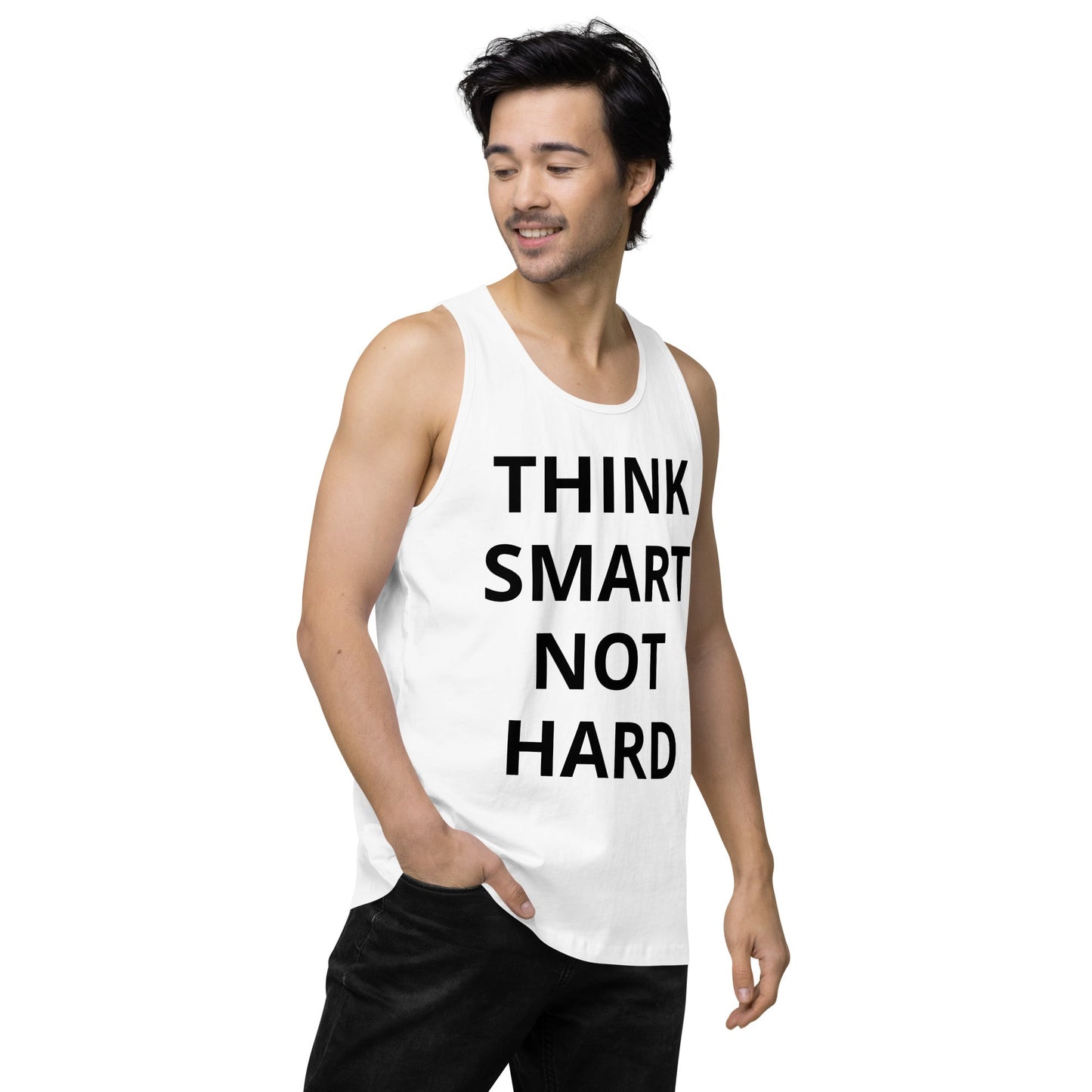 think smart not harder Men’s premium tank top - Stop and Shop 24