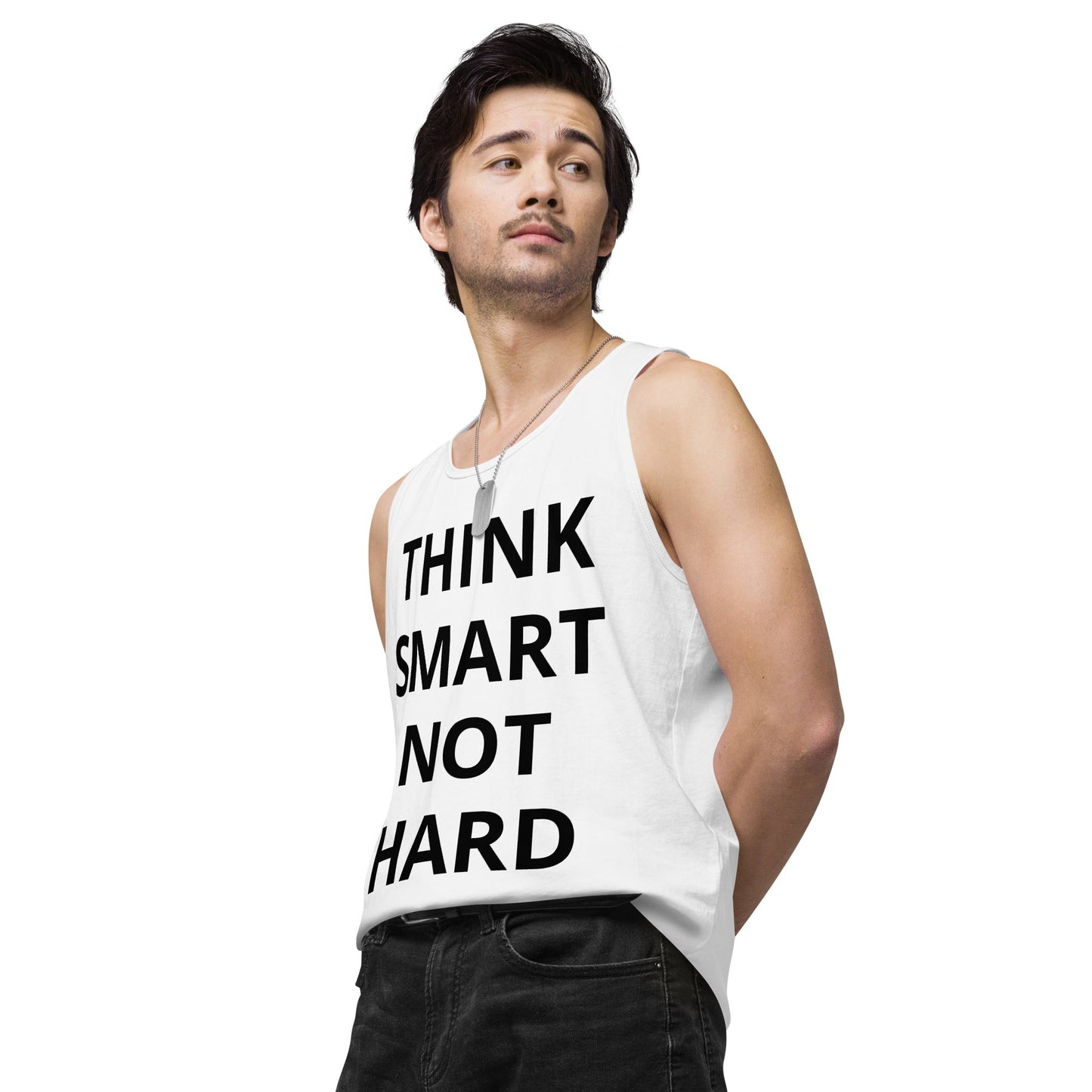 think smart not harder Men’s premium tank top - Stop and Shop 24