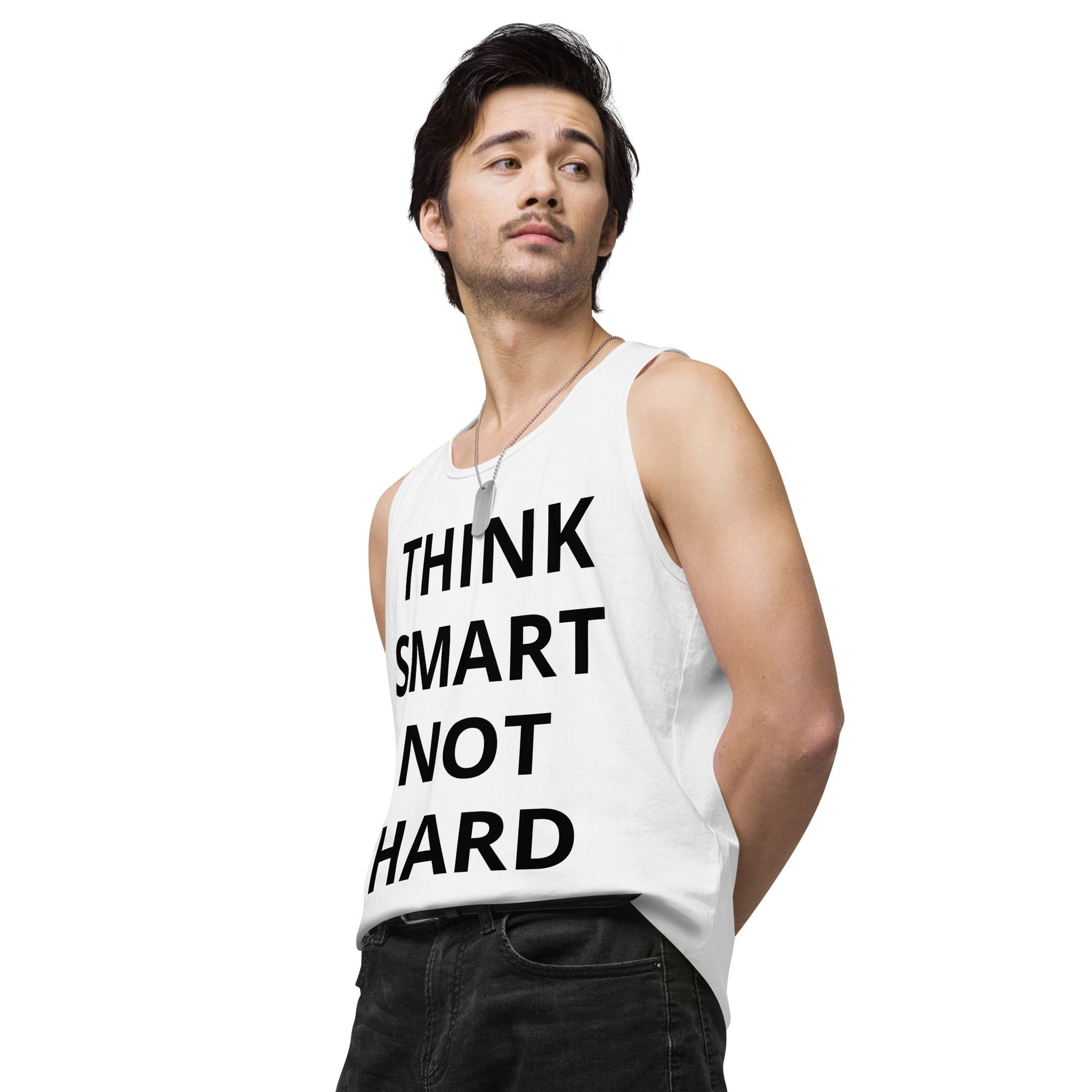 think smart not harder Men’s premium tank top - Stop and Shop 24